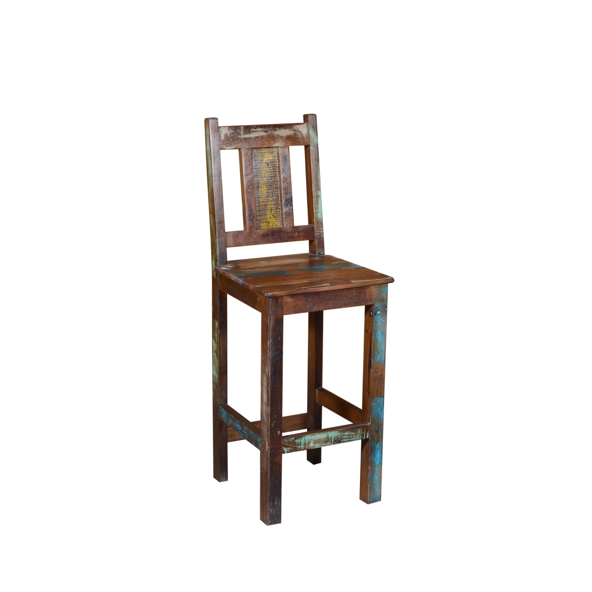 Meva Trinidad 18" Multi Recycled Wood Bar Chair