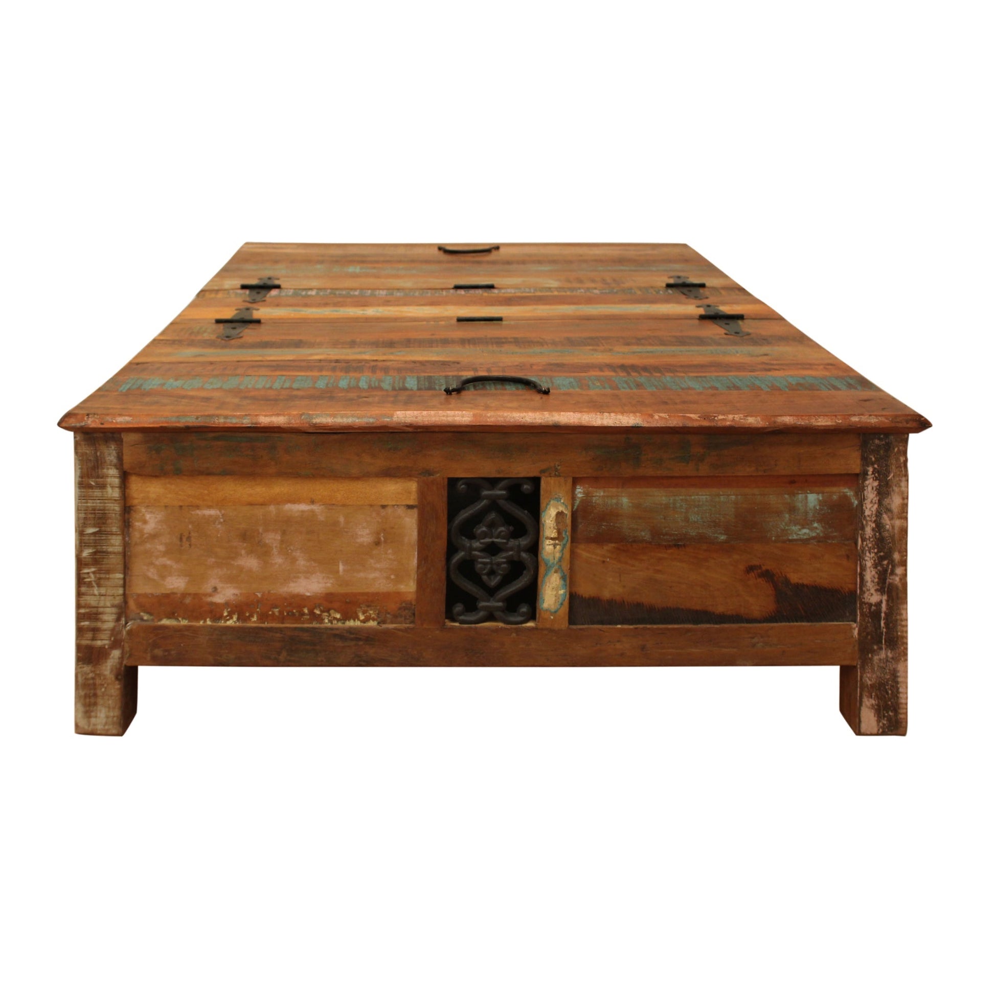 Meva Trinidad 60" Brown/Multi Box Recycled Solid Multi-colored Mango Wood Cocktail Table