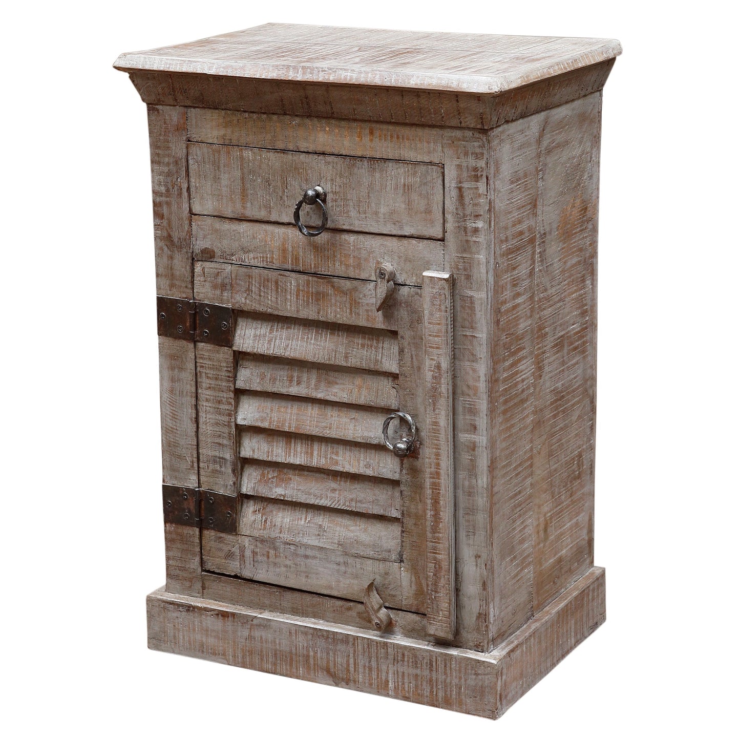 Meva Troy 20" 1-Drawer 1-Door Gray Wash Nightstand