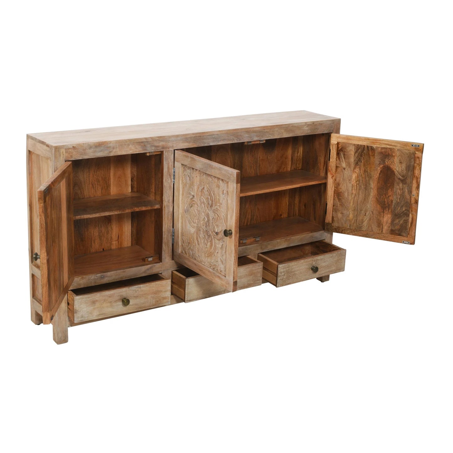 Meva Weatherly 15" 3-Door 3-Drawer Natural Sideboard