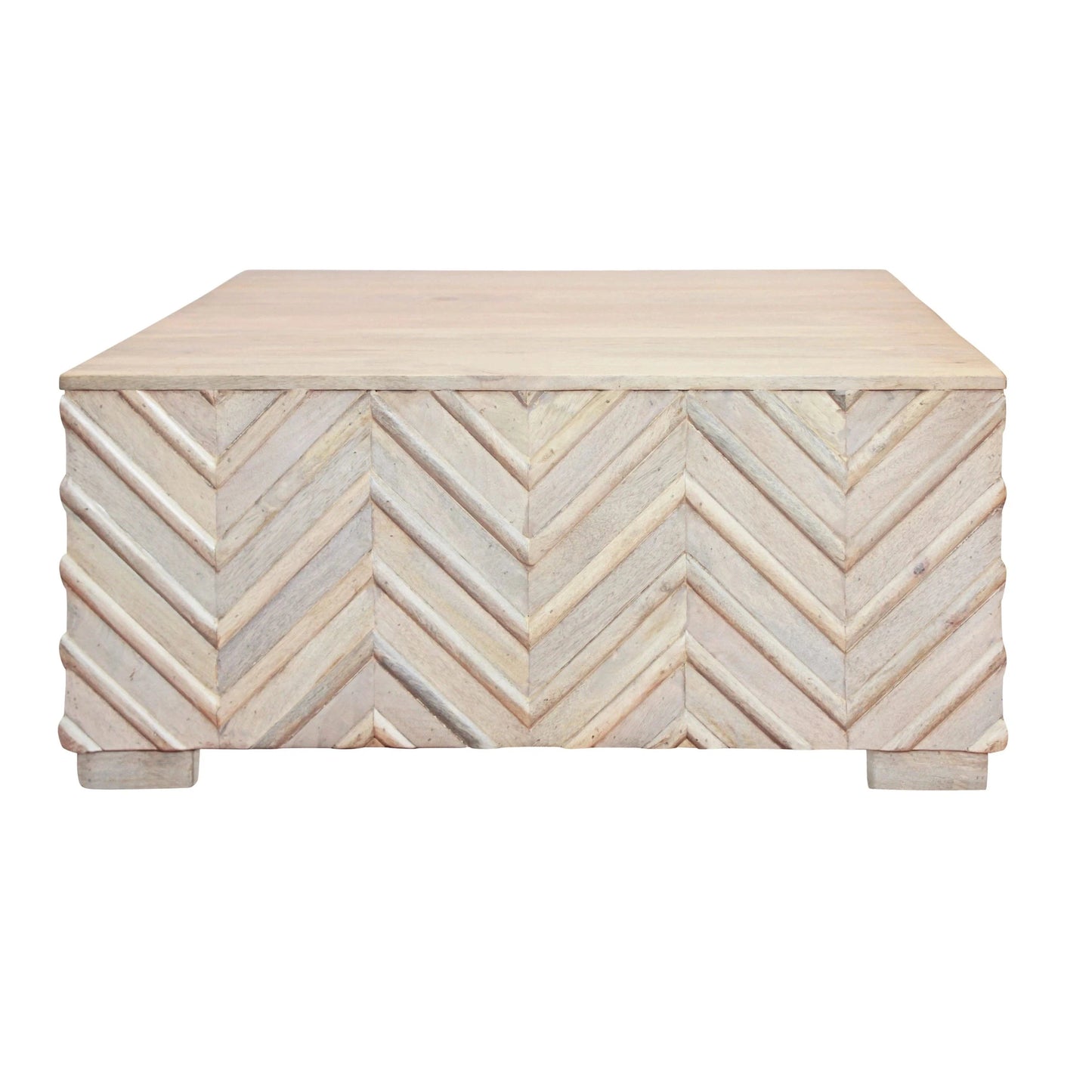 Meva Ziggy 18" White Wash Solid Mango Wood Cocktail Table