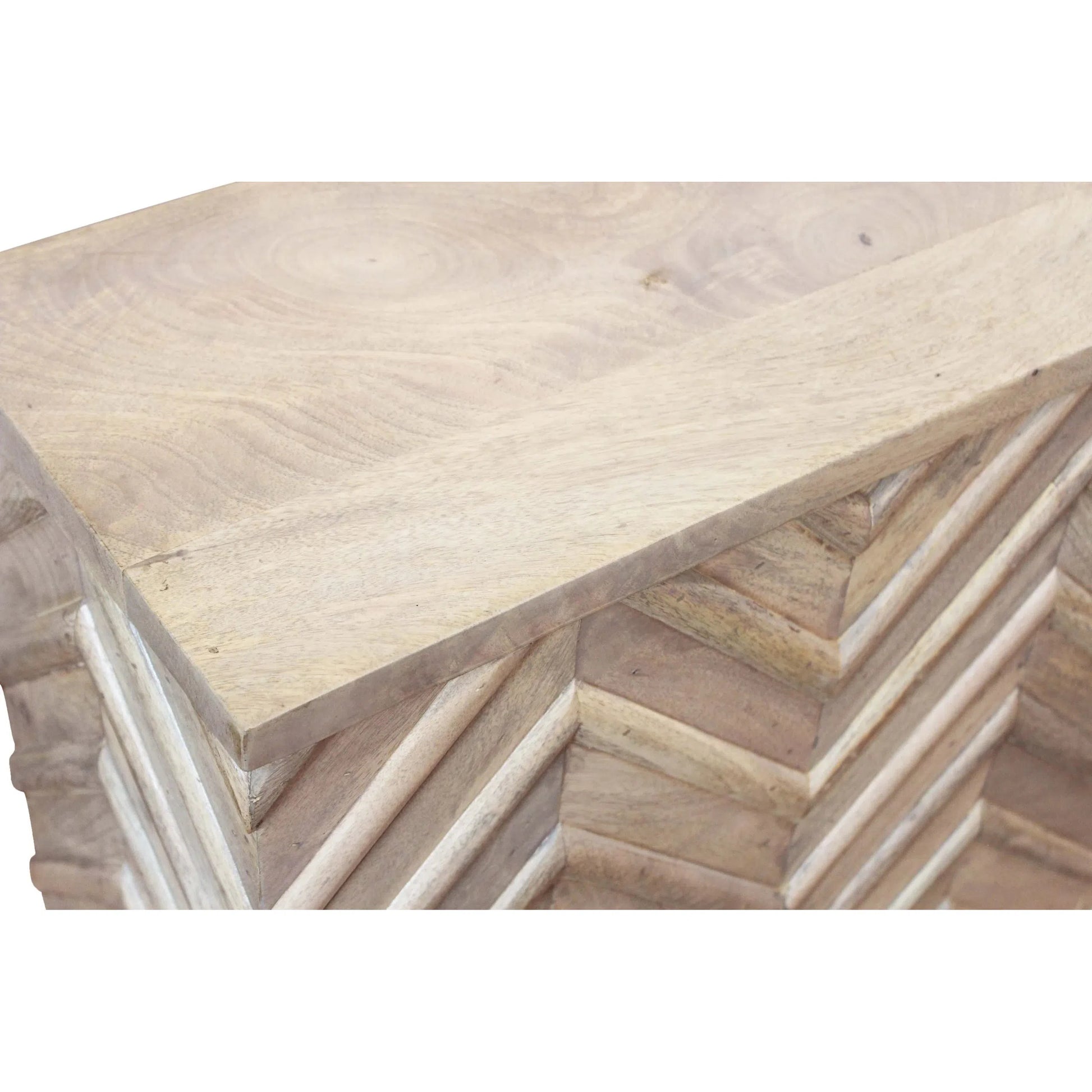 Meva Ziggy 30" White Wash Solid Mango Wood Console Table