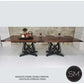 Mexports by Susana Molina 108" Luxury Mesquite Wood Top Free Form Edge Gold Citrine Inlay Double Pedestal Rectangular Dining Table