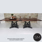 Mexports by Susana Molina 108" Luxury Mesquite Wood Top Rounded Corners No Inlay Double Pedestal Rectangular Dining Table