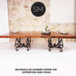 Mexports by Susana Molina 108" Natural Hammer Copper Modern Dining Table With Double Iron Pedestal