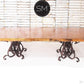 Mexports by Susana Molina 108" Natural Hammered Copper Rectangular Dining Table With Double Pedestal Wrought Iron