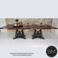 Mexports by Susana Molina 120" Luxury Mesquite Wood Top Free Form Edge Gold Citrine Inlay Double Pedestal Rectangular Dining Table