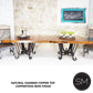 Mexports by Susana Molina 120" Natural Hammered Copper Top and Double Iron Pedestal Dining Table