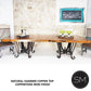 Mexports by Susana Molina 120" Oxidized Hammered Copper Top and Double Iron Pedestal Dining Table With Nailheads on Edge