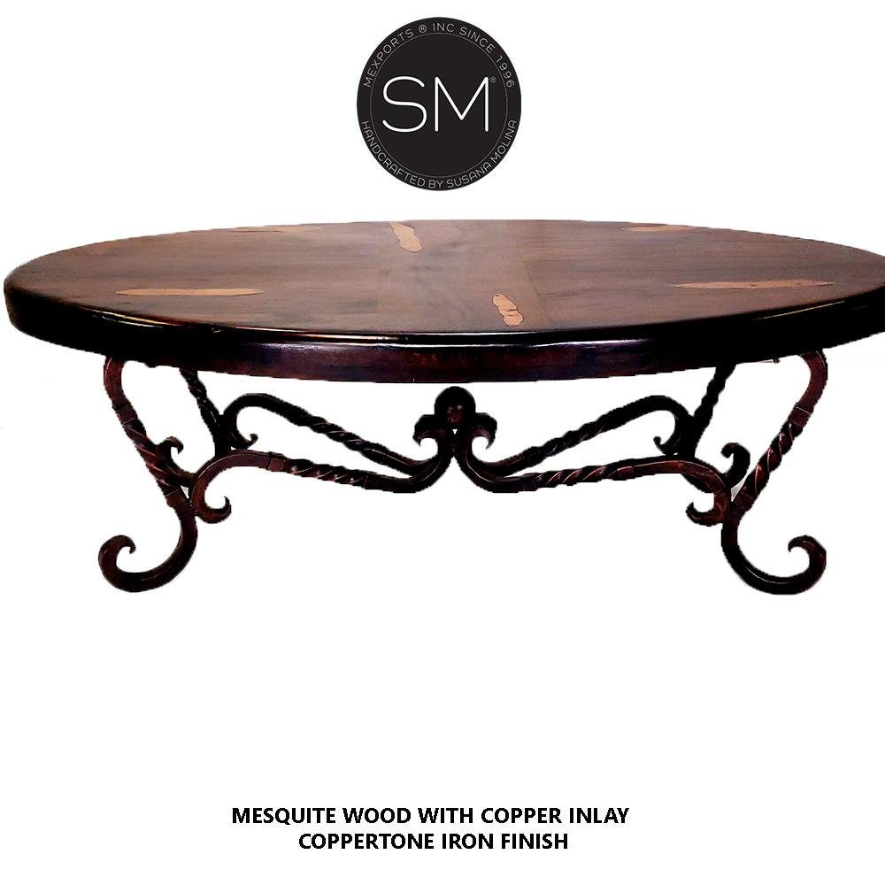Mexports by Susana Molina 1211AAOM 60" Mesquite Solid Wood Top No Inlay Oval Coffee Table