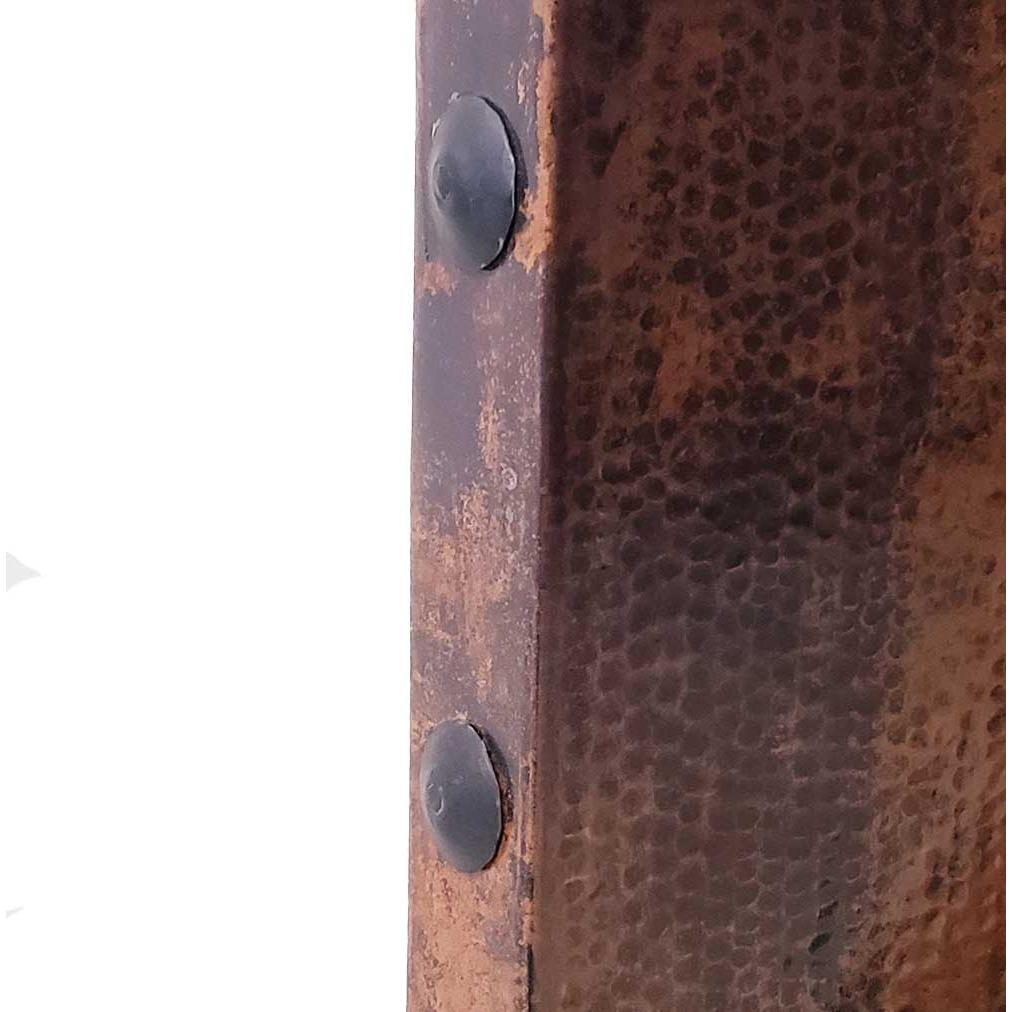 Mexports by Susana Molina 1211AC 48" Natural Hammered Copper Top With Nailheads on Edge Square Coffee Table