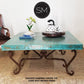 Mexports by Susana Molina 1211AC 48" Oxidized Hammered Copper Top Square Coffee Table