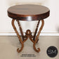 Mexports by Susana Molina 1211BBM 24" Mesquite Wood Top No Inlay With Nailheads on Edge Round Side Table