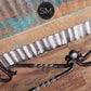 Mexports by Susana Molina 1211CC 72" Oxidized Hammered Copper With Nailheads on Edge Rectangular Console Table