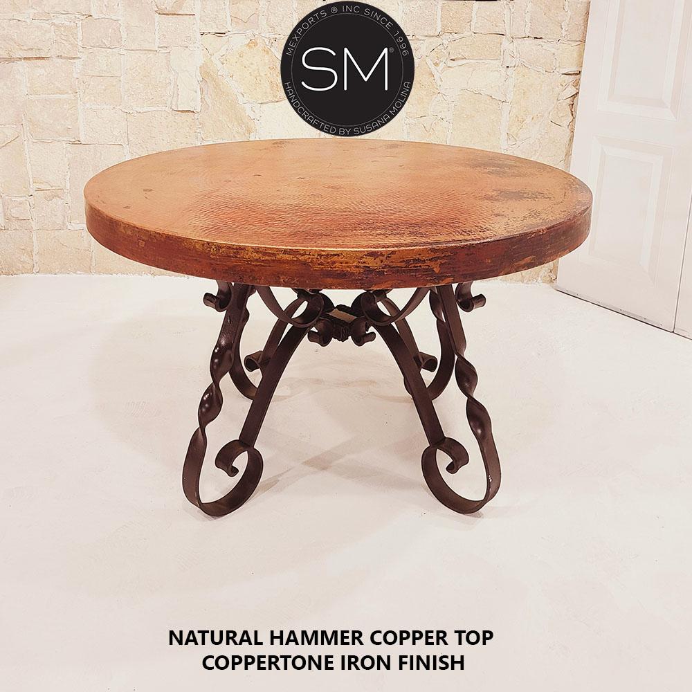 Mexports by Susana Molina 1211DC 48" Natural Hammered Copper Round Dining Table