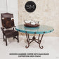 Mexports by Susana Molina 1211DC 48" Oxidized Hammered Copper With Nailheads on Edge Round Dining Table