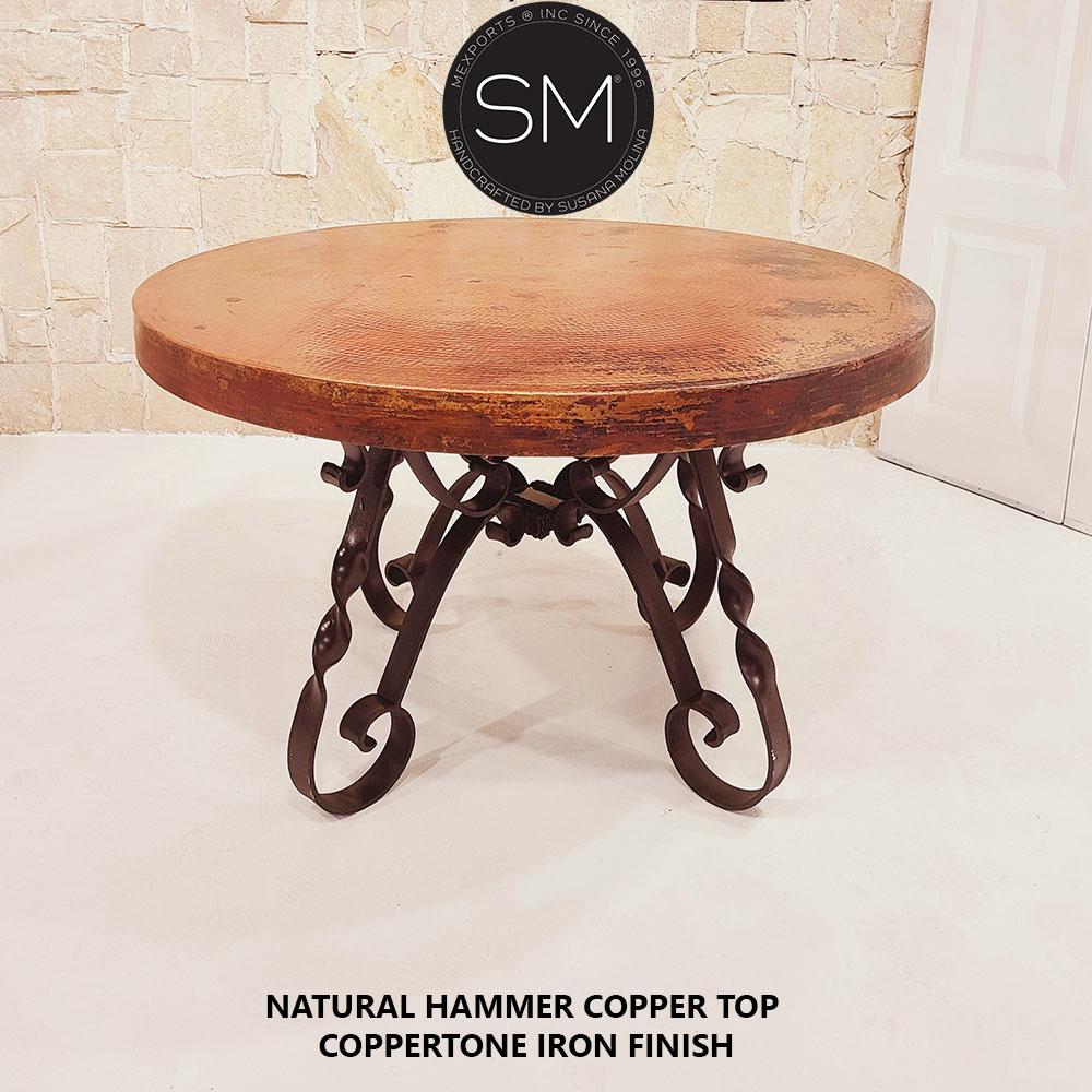 Mexports by Susana Molina 1211DC 54" Natural Hammered Copper Round Dining Table