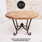 Mexports by Susana Molina 1211DT 48" Peach Travertine Stone Top Chisel Edge Western Round Dining Table