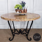 Mexports by Susana Molina 1211DT 60" Peach Travertine Stone Top Chisel Edge Western Round Dining Table