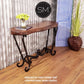 Mexports by Susana Molina 1211FM 52" Mesquite Wood Top Free Form Edge Red Coral Inlay Rectangular Console Table