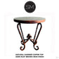 Mexports by Susana Molina 1211LC 31" Oxidized Hammered Copper Round Side Table With Iron Base
