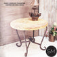 Mexports by Susana Molina 1211LT 31" Peach Travertine Stone Chisel Edge Round Side Table