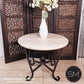 Mexports by Susana Molina 1211LT 38" Cream Travertine Stone Bullnose Edge Round Side Table