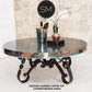 Mexports by Susana Molina 1212AAAC 38" Oxidized Hammered Copper Top With Nailheads on Edge High End Round Coffee Table