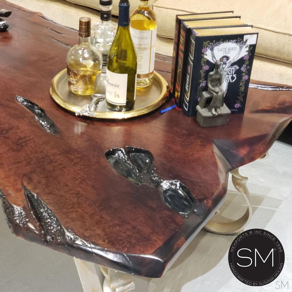 Mexports by Susana Molina 1212AAM 60" Mesquite Wood Top Live Edge No Inlay Rectangular Coffee Table