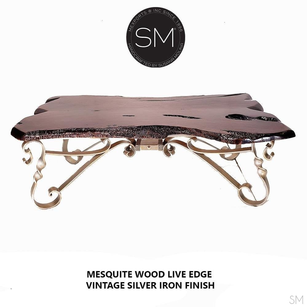 Mexports by Susana Molina 1212AAM 60" Mesquite Wood Top Live Edge No Inlay Rectangular Coffee Table