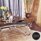 Mexports by Susana Molina 1212AAM 60" Mesquite Wood Top Live Edge Red Coral Inlay Rectangular Coffee Table