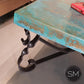 Mexports by Susana Molina 1212AC 48" Oxidized Hammered Copper Top Luxury Square Coffee Table