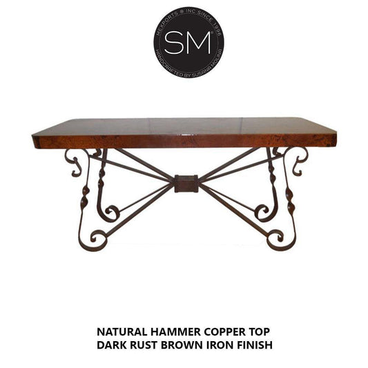 Mexports by Susana Molina 1212CC 72" Natural Hammered Copper Rectangular Console Table