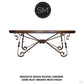 Mexports by Susana Molina 1212CM 72" Mesquite Wood Top Rounded Corners Gold Citrine Inlay With Nailheads on Edge Console Table