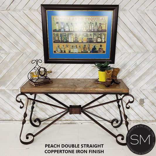 Mexports by Susana Molina 1212CT 63" Peach Travertine Chiseled Edge Rectangular Console Table