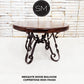Mexports by Susana Molina 1212DM 48" Mesquite Wood Top No Inlay Round Dining Table With Iron Base