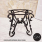 Mexports by Susana Molina 1212DM 60" Mesquite Wood Top Gold Citrine Inlay With Nailheads on Edge Round Dining Table With Iron Base
