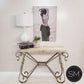 Mexports by Susana Molina 1212FT 44" Cream Travertine Chiseled Edge Rectangular Console Table