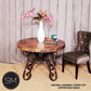 Mexports by Susana Molina 1212LC 38" Natural Hammered Copper Round Side Table With Iron Base