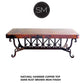 Mexports by Susana Molina 1213AAC 60" Natural Hammered Copper Top Rectangular Coffee Table