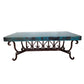 Mexports by Susana Molina 1213AAC 60" Oxidized Hammered Copper Top With Nailheads on Edge Rectangular Coffee Table