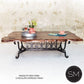 Mexports by Susana Molina 1213AAM 60" Mesquite Wood Top Free Form Edge Turquoise Inlay Rectangular Coffee Table