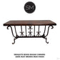 Mexports by Susana Molina 1213CM 72" Mesquite Wood Top Rounded Corners Gold Citrine Inlay Rectangular Console Table
