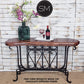 Mexports by Susana Molina 1213FM 52" Mesquite Wood Top Free Form Edge Gold Citrine Inlay Rectangular Console Table