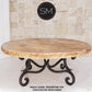 Mexports by Susana Molina 1215AAAT 48" Peach Travertine Chisel Edge Round Coffee Table