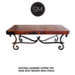 Mexports by Susana Molina 1215AAC 60" Natural Hammered Copper Top With Nailheads on Edge Rectangular Coffee Table