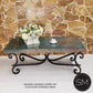 Mexports by Susana Molina 1215AAC 60" Oxidized Hammered Copper Top With Nailheads on Edge Rectangular Coffee Table