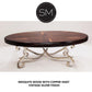 Mexports by Susana Molina 1215AAOM 60" Mesquite Wood Top Red Coral Inlay Oval Coffee Table