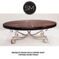 Mexports by Susana Molina 1215AAOM 60" Mesquite Wood Top Turquoise Inlay Oval Coffee Table
