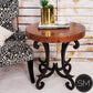 Mexports by Susana Molina 1215BBC 24" Natural Hammered Copper Top With Nailheads on Edge Round Side Table